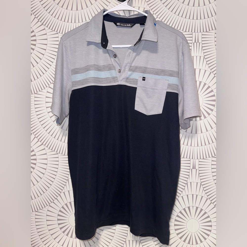 Travis Mathew‎ Men’s Short Sleeve Polo Shirt Medium Black/Gray